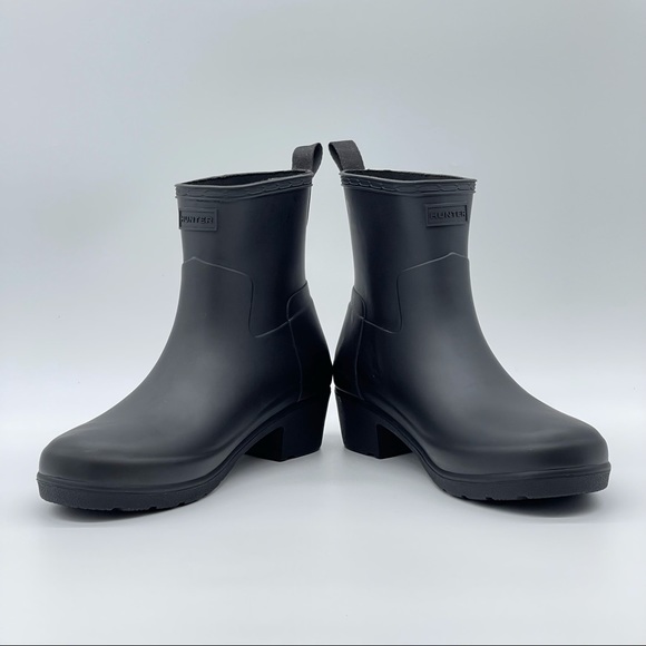 Hunter Black Matte Low Ankle Rain Boots. - Picture 9 of 14